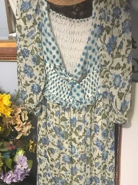 Bohemian Blue Floral Tiered Maxi Dress